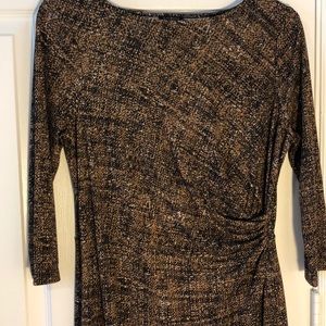 Classy brown side scrunch dress